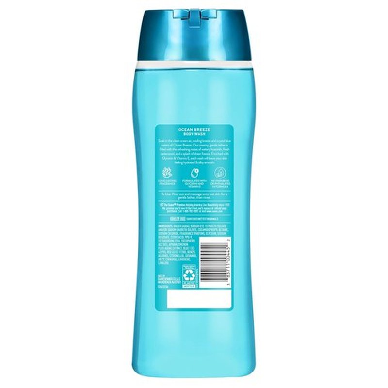 Suave Ocean Breeze Body Wash - Hydrating Formula with Glycerin & Vitamin E | 18 FL OZ, 6 Count