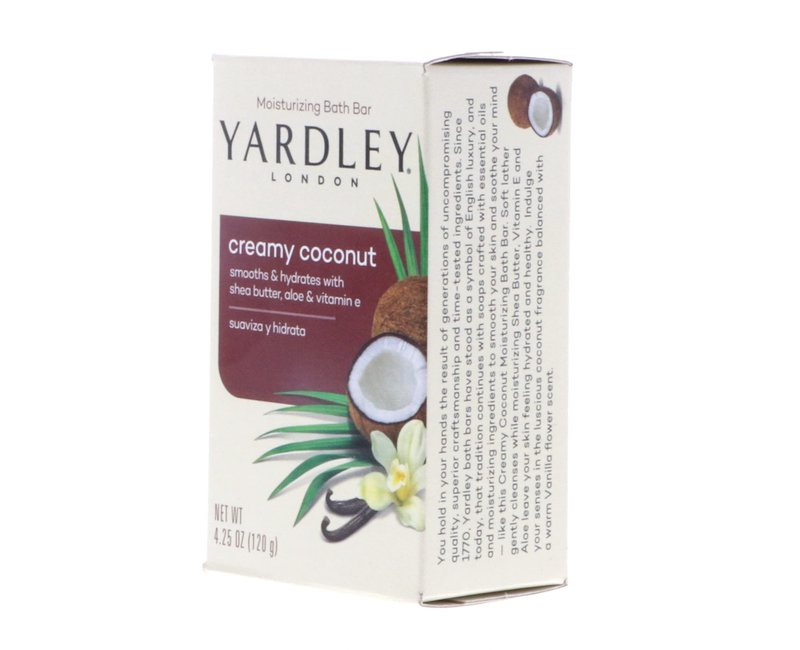 Yardley Creamy Coconut Bath Bar, 4.25 oz Pack of 8