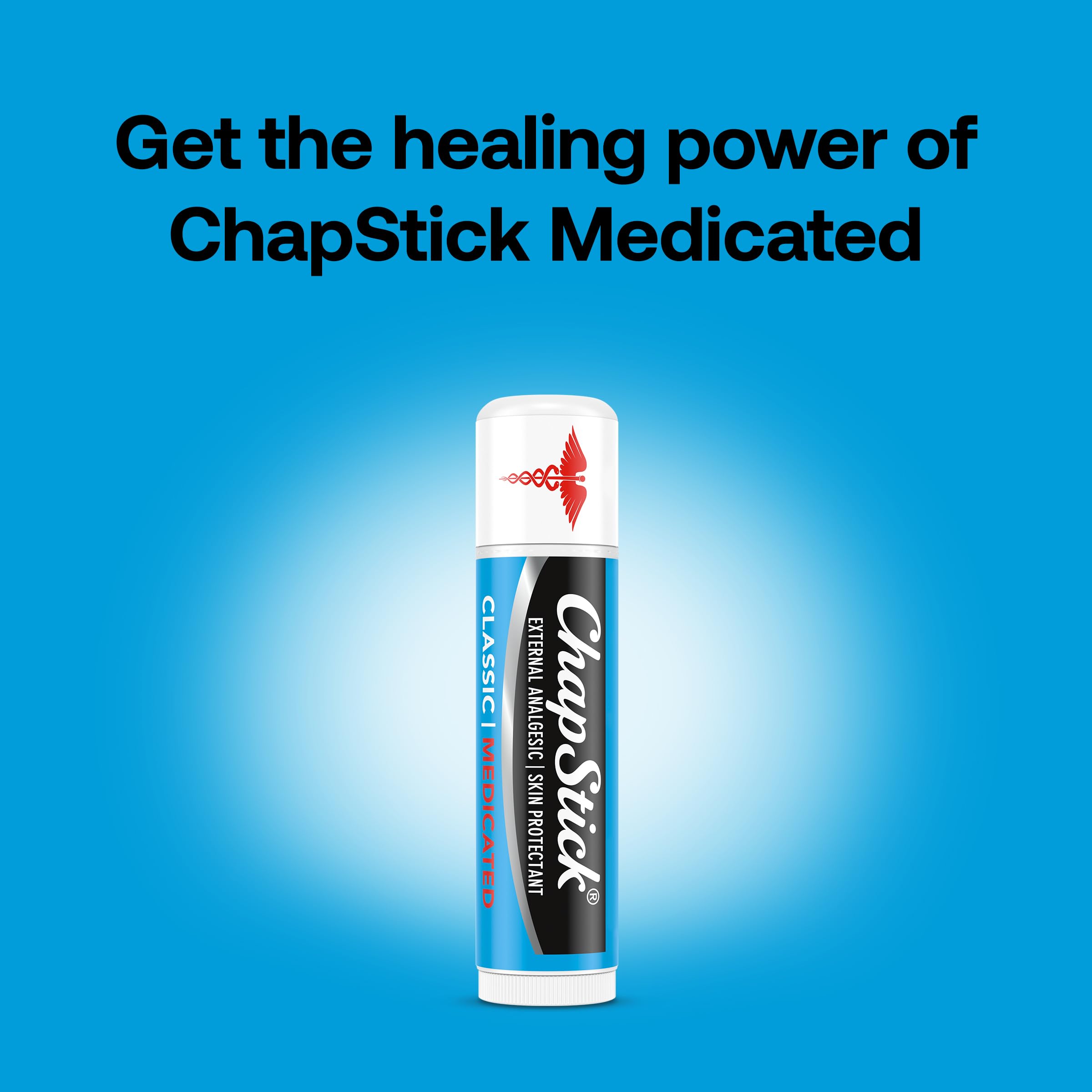 ChapStick Bulk Medicated Lip Balm 12-Pack – External Analgesic, Skin Protectant for Dry Lips & Cold Sore Pain Relief, 0.15 Oz Ea