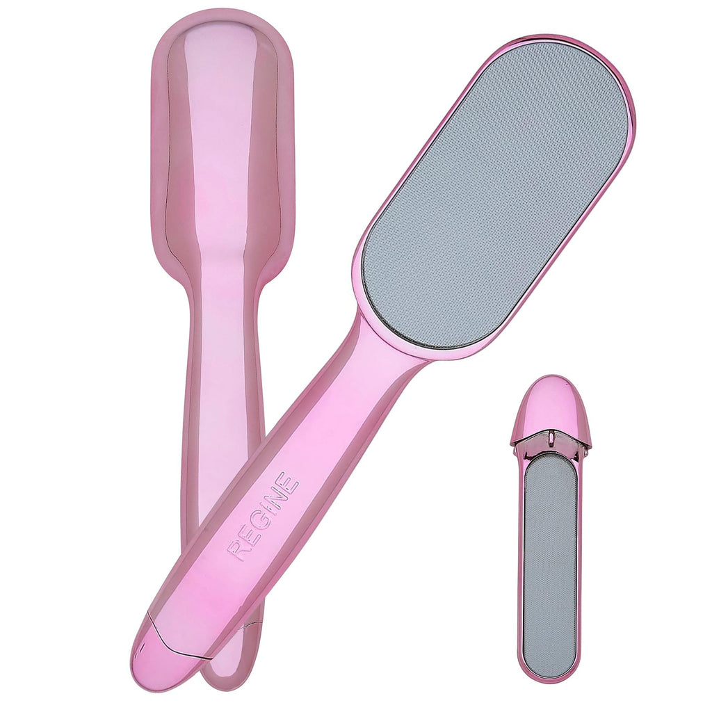 Glass Pedicure File & Callus Remover - Nano Laser Etched Foot Scraper, Pink