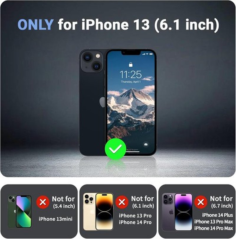 Jaroco Magnetic iPhone 13 Case - Military Grade Drop Protection | Shockproof 2-Layer Bumper 6.1'' Black