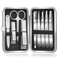 MORGLES Tweezers Set for Men 9 Pcs Nail Clipper Kit with Case for Grooming