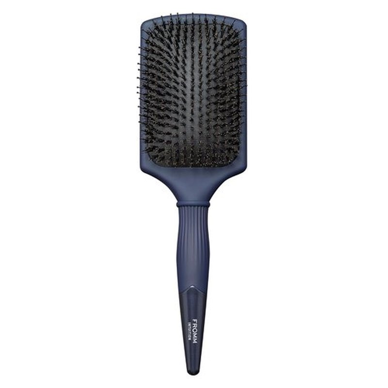 Fromm Professional Intuition Glosser Paddle Brush - Smooth & Glossy Boar Bristle in Navy | Detangles & Massages for Healthy Hair