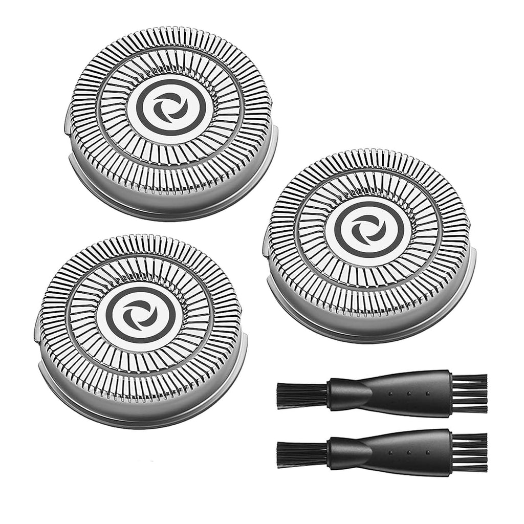 Handsome Face Replacement Blades for Handsomeface Replacement Head Electric Razor for Men Rotary Shaver, 3 Pack Replacement Heads, 2 Cleaning Brush