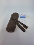 Barber Razor with Mini Blade, Leather Sheath, Professional Straight Razor