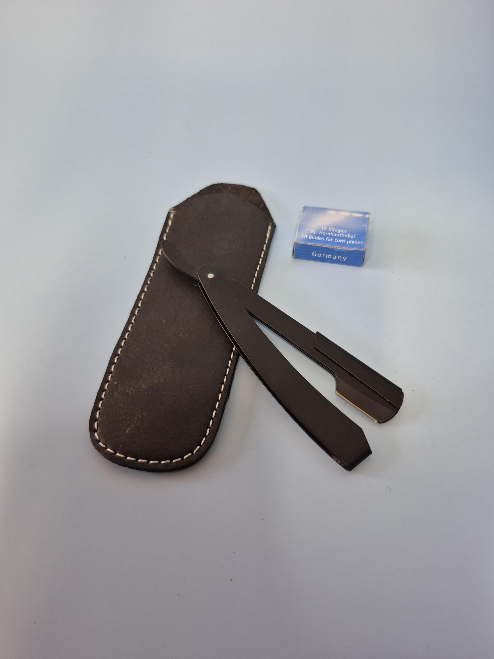 Barber Razor with Mini Blade, Leather Sheath, Professional Straight Razor