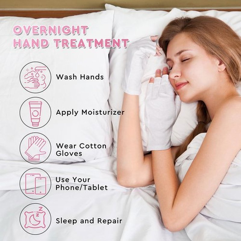 SWAKER 4 Pairs White Cotton Gloves - Fingerless Design 100% Pure Cotton Moisturizing Gloves - One Size Fits Most, Eczema Gloves for Dry Hands