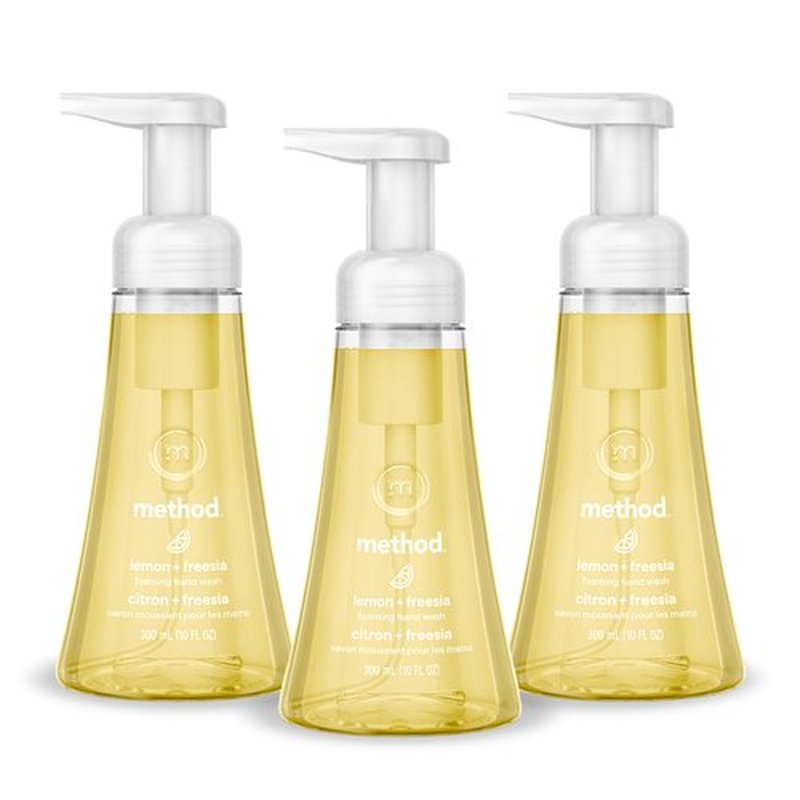 Method Foaming Hand Wash, Lemon + Freesia, 10 fl oz, 3 pack