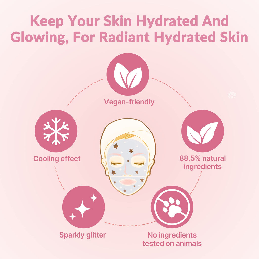 LALARECIPE Glow Face Moisture Mask – Hydrating & Cooling Hydrogel Facial with 8-Hyaluronic Acid, Watermelon & Peptides – Vegan Korean Skincare for Radiant Skin (Pack of 10)
