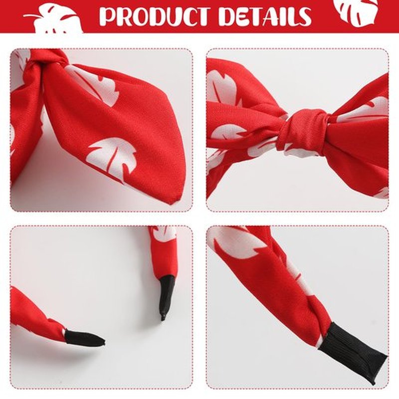 Nuolich Hawaiian Bow Headband Tropical Leaf Headwear Halloween Costume Hair Accessories Luau Party Hairband