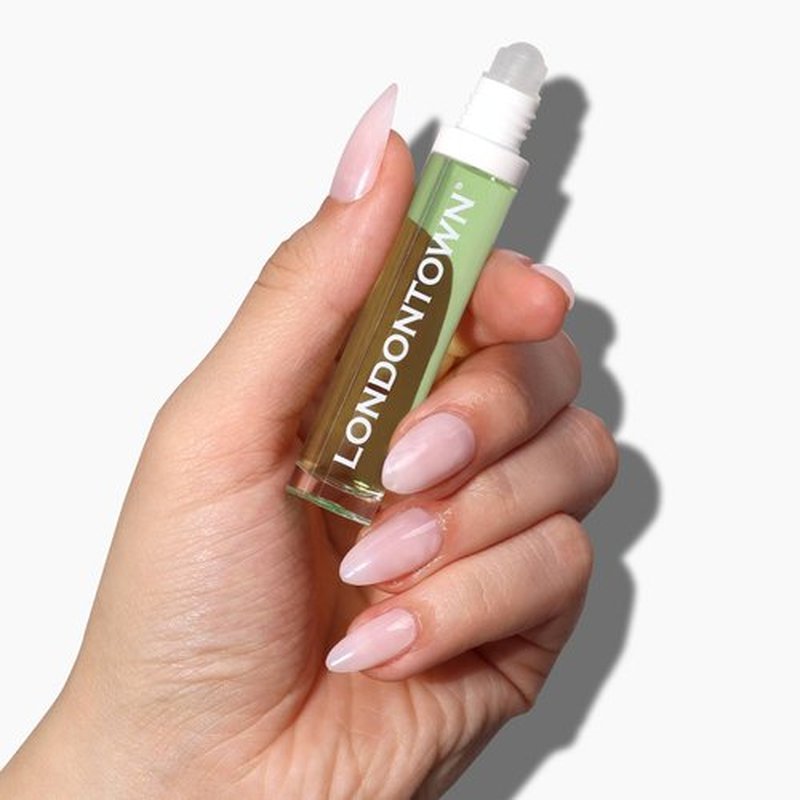 LONDONTOWN Roll and Glow Cuticle Oil - Nail Care Strengthener and Moisturizer for Dry Cracked Cuticles, Travel-Friendly Nail Treatment - Agave Pear, 0.2 Fl oz