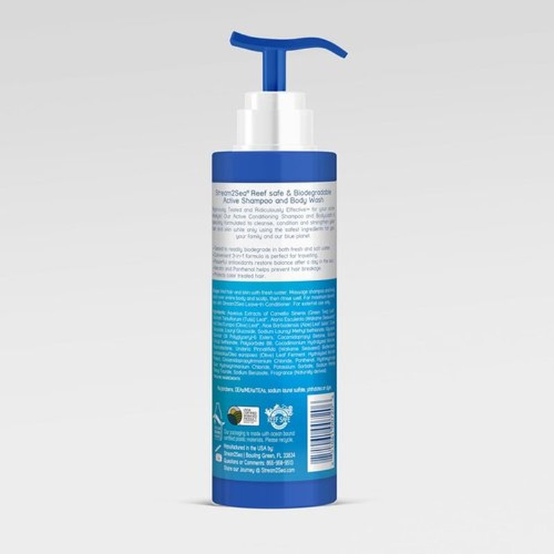 STREAM 2 SEA 3-in-1 Shampoo, Conditioner & Body Wash - Reef Safe, Organic & Biodegradable - 8.5 Fl Oz