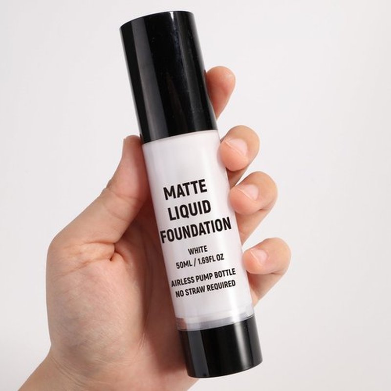 DALVGFN White Face Paint, Liquid Makeup Foundation, Flawless Cream Goth Makeup, Full Coverage Demi Matte Finish, Professional Body Paint For Halloween Cosplay, Clown, Skeleton, Joker, Mime SFX Make up