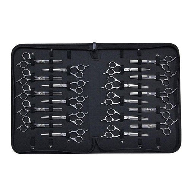 PU Leather Hair Scissor Holder Pouch Cases for Hairdressers, Salon Hairdresser Tools organizer Bag (Black)