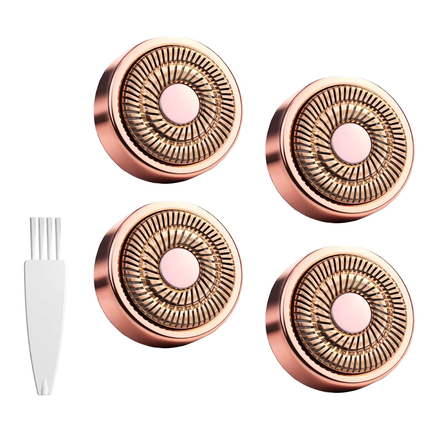 4 Packs Replacement Heads Compatible with Finishing Touch Flawless Gen 2 Facial Hair Remover, Rose Gold Replacement Blades for Women’s Facial Hair Removal Device
