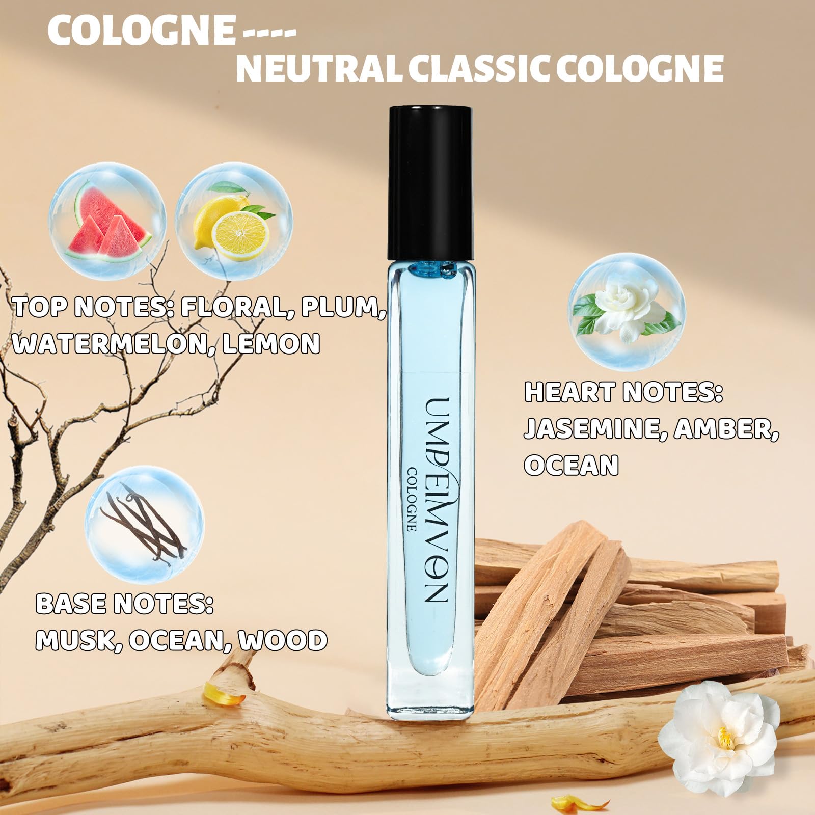 Umpeimvon 3 Pack Pheromone Perfume Oils for Women, Long Lasting Roll On Perfume Oil, Sweet, Woody, Cologne Travel Size 0.33 Fl. Oz