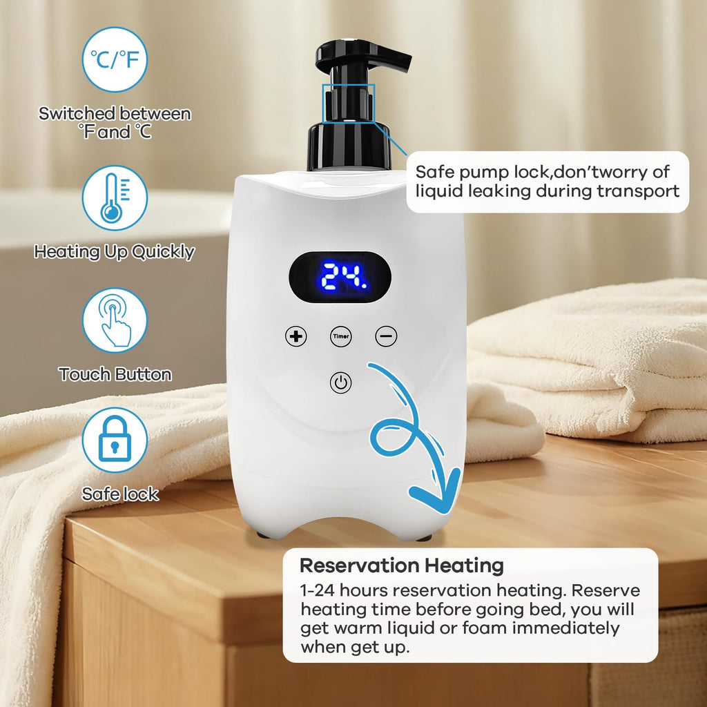 BACTIBLAST Hot Lather Machine for Shaving Professional Lather Maker for Men Face Shaving with 2 * 500ml Foam Bottle Large Capacity Shaving Foam Machine Warmer for Home Salon Barber Shop
