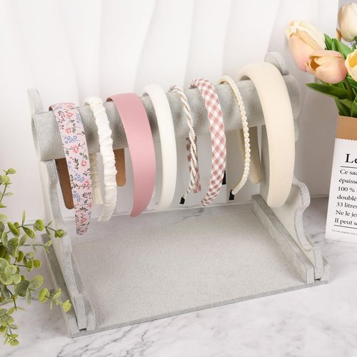 LYroo Headbands for Women Girls Non Slip - 8 Pack Wide Padded Headband Cute Floral Headbands Fashion Pearl Beaded Thin Head Bands Trendy Hair Accessories(White & Pink)