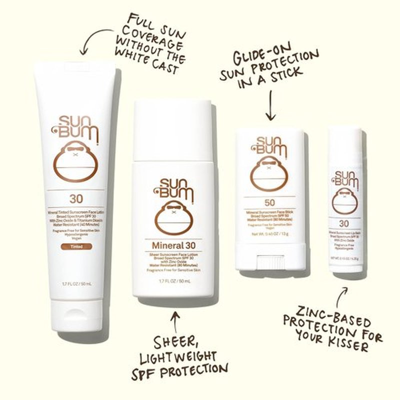 Sun Bum Mineral SPF 30 Face Sunscreen Lotion - Fragrance-Free, Moisturizing Formula - Travel Size 1.7 oz