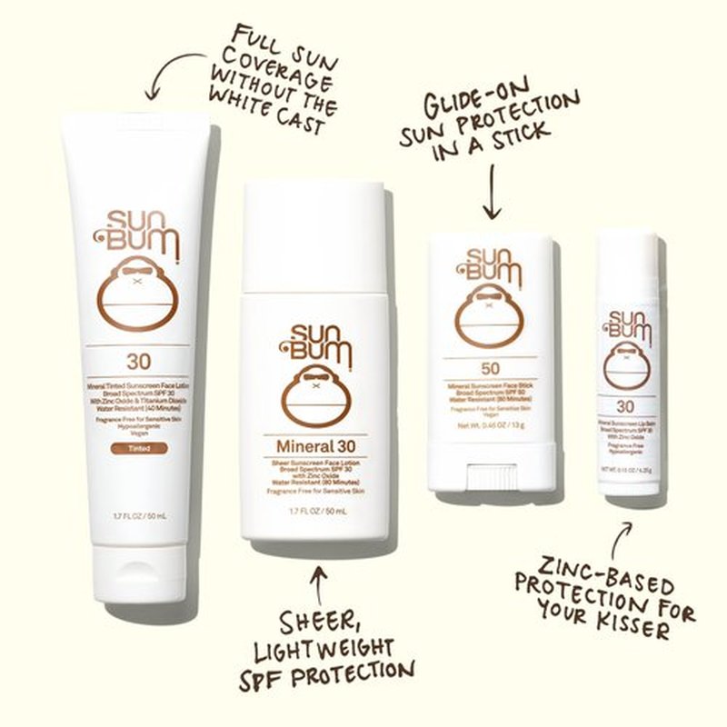 Sun Bum Mineral SPF 30 Face Sunscreen Lotion - Broad Spectrum and Fragrance Free Moisturizing Facial Sunscreen - Hawaii 104 Act Compliant (Without Octinoxate & Oxybenzone) - Travel Size - 1.7 oz