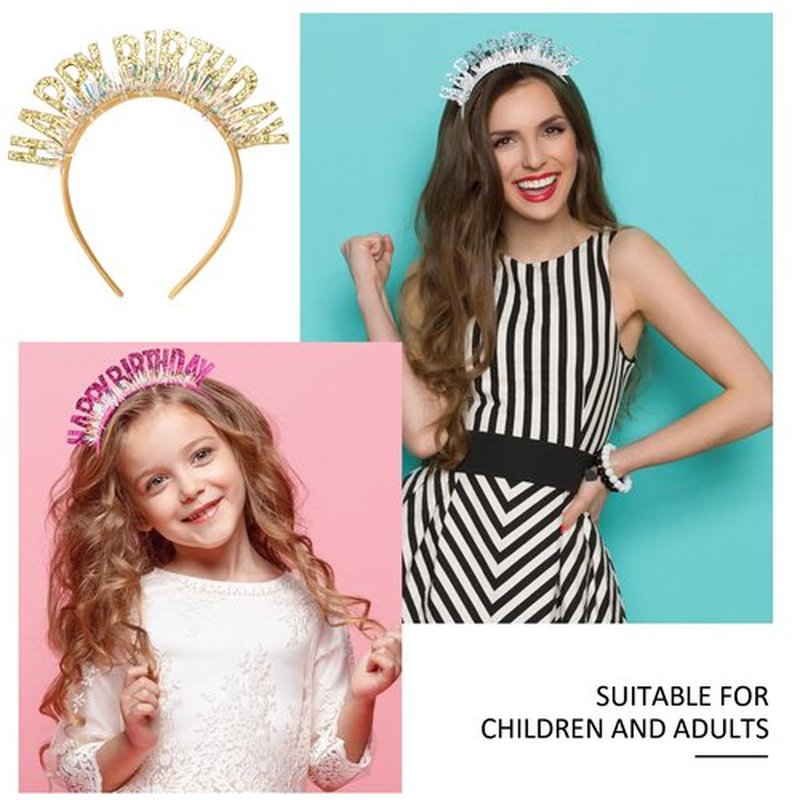 Chanaco Birthday Girl Headband Birthday Crown for Women Princess Tiara Party Decoration Outfit Sweet Gift Dress