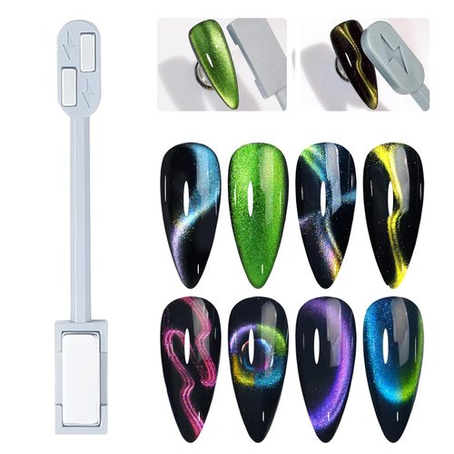 MOLILON 29 Pieces Cat Eye Magnet for Nails Cat Eye Gel Nail Polish Magnet Round Magnet Beads 3d Cat Eye Nail Magnetic Nail Polish Tool Cat Eye Magnet Stick for Nail Art Accessories