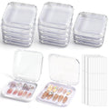 YINGJEE 15 Pcs Press On Nail Packaging Box Press on Nail Storage Box for Press Ons with 90 Pcs Adhesive Double Sided Tape for Fake Nail Storage Case Nail Display Nail Salon Supplies (White)