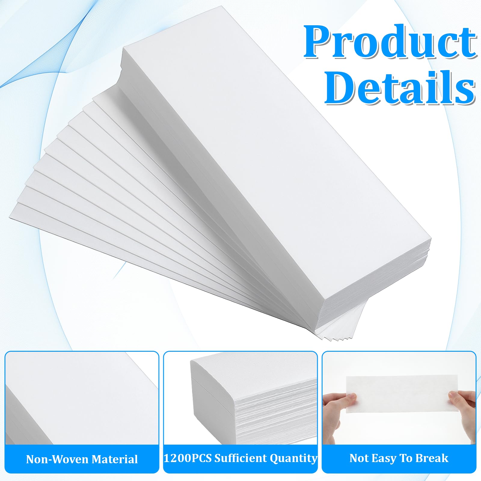 SHENLIU 1200 Pcs Wax Strips Non Woven for Women Men