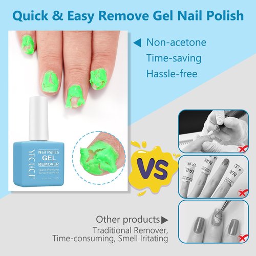 Gel Polish Remover for Nails (3Pack), Nail Polish Remover Tools Quick & Easy Remove Gel Polishs in 3-5 Minutes at Home, Don't Hurt Nails