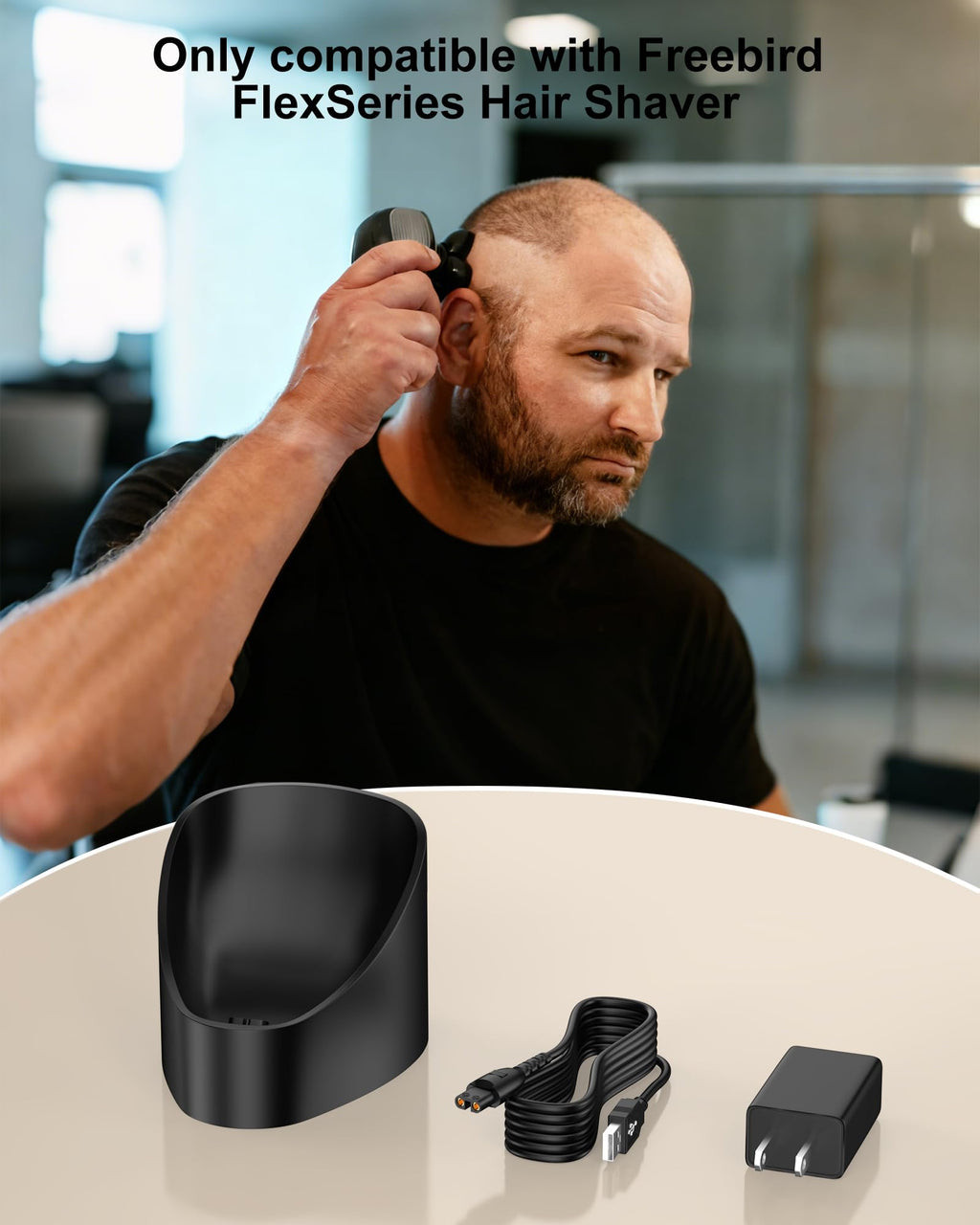 Replacment for Freebird FlexSeries Shaver Charging Dock Compatible with Freebird Flex Series Electric Head Hair Shaver, Replacement for Freebird Charging Dock Base Power Cord