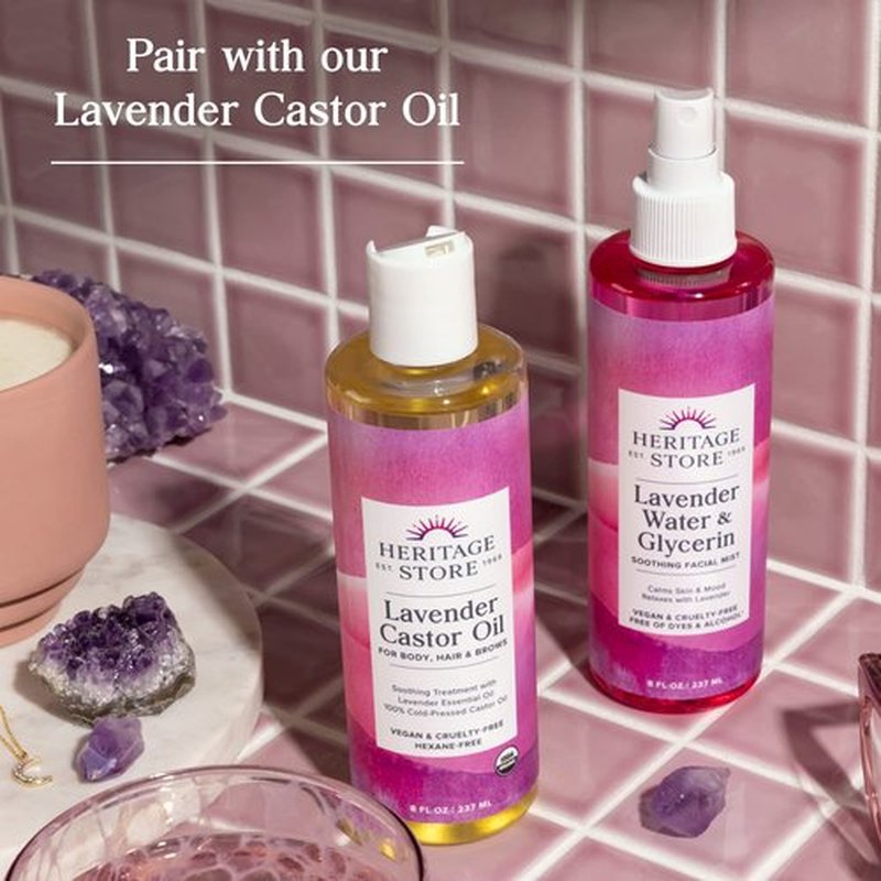 Heritage Store Lavender Flower Water - Aromatherapy Mist Spray for Skin & Hair Benefits | 8 oz