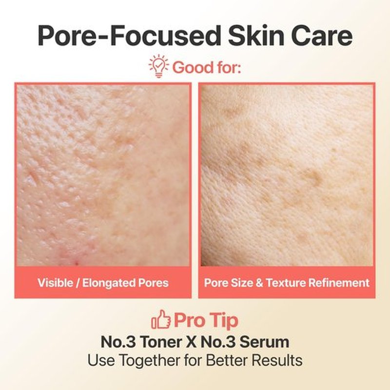 numbuzin No.3 Skin Softening Serum, Fermented Serum for Skin Texture & Pores, Bifida & Galactomyces, Niacinamide, Adenosine, Panthenol, Fragrance-Free, 1.69 fl oz (50ml)