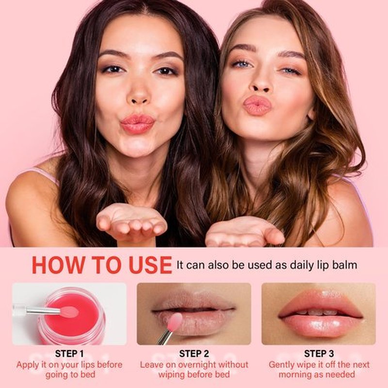 Lip Mask Set 4 Pcs, Lip Care Gifts for Women & Teen Girls, Overnight Lip Sleeping Mask with Shea Butter, Hyaluronic Acid & Vitamin C, Nourishes Hydrates Dry, Flaky Lips, Moisturizing Lip Balm