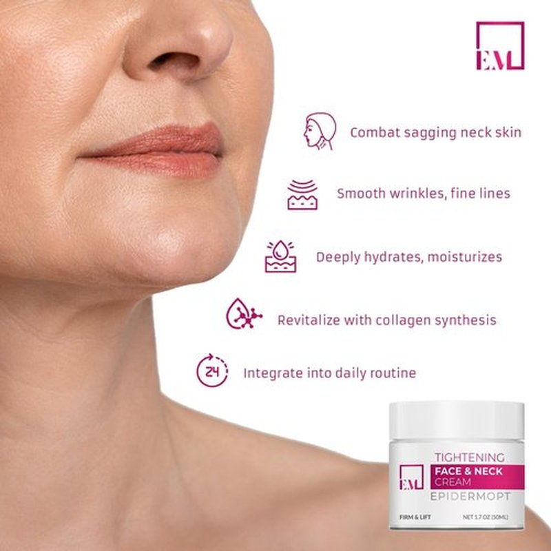 EpidermOpt Anti Aging Firming Neck Cream: Lifting & Tightening Moisturizer for Skin Repair – Reduces Lines, Crepey Skin & Uneven Tone – Perfect Skincare Gift for Mom or Skincare Bonding Together