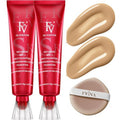 FV 2 Pack Dewy Liquid Foundation Makeup, Waterproof & Lightweight, Natural Finish with Medium Coverage, Hydrating Foundation for Dry and Normal Skin (Nourishing Natural Beige)
