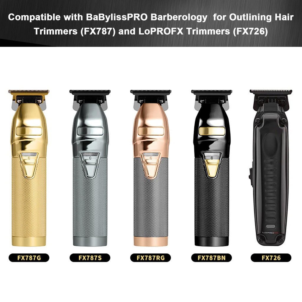 DLC Trimmer Replacement Blades for BaByliss PRO Barberology Trimmer Blade,DLC 2.0 Trimmer Blade for BaByliss FX787 & FX726 Trimmer,Black (DLC Black/2PCS)