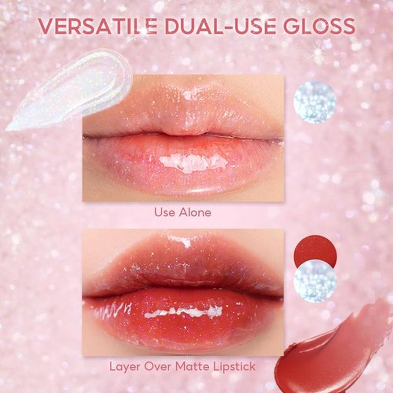 FelinWel Lip Gloss - Super Sparkly & Nourishing Formula | Buildable Cherry Glaze, 03#
