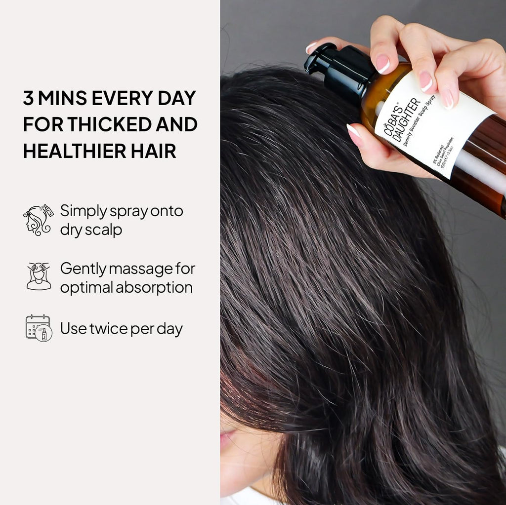 COBA’S DAUGHTER Redensyl Hair Growth Formula for Hair Loss | Hair Thickening scalp Refresher Spray | Biotin Hair Serum | Keratin, Chia Peptides | Fuller for Men and Women | Vegan (3.3oz)