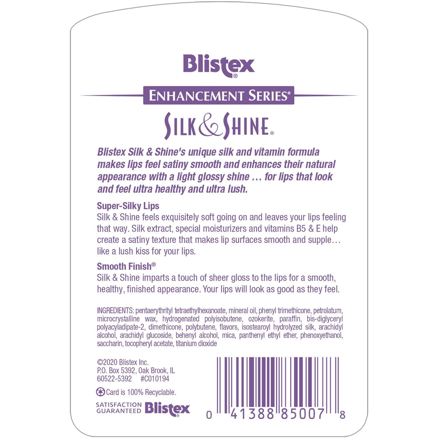Blistex Silk & Shine Lip Moisturizer 0.13 oz Pack of 6