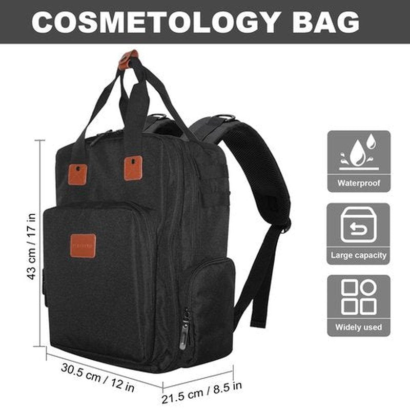 NADAENMF Barber Case Bags Backpack for Clippers and Supplies, Large Hairstylist Travel Bag Hair Stylist Travel Bag Cosmetology Bags Hair Cutting Kits
