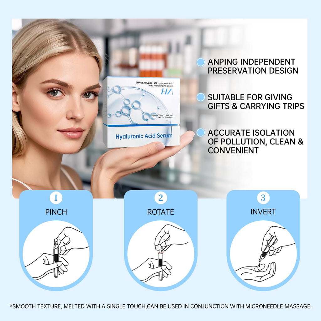 5% Hyaluronic Acid Tubes Ultra-Hydrating Vials with Niacinamide,Collagen Stem Cell,Wake Nature Perfection|AntiAging|Deep Hydration|CellActivation-1.5ml*60Pcs Ultra Hyaluronic Acid Serum for Face