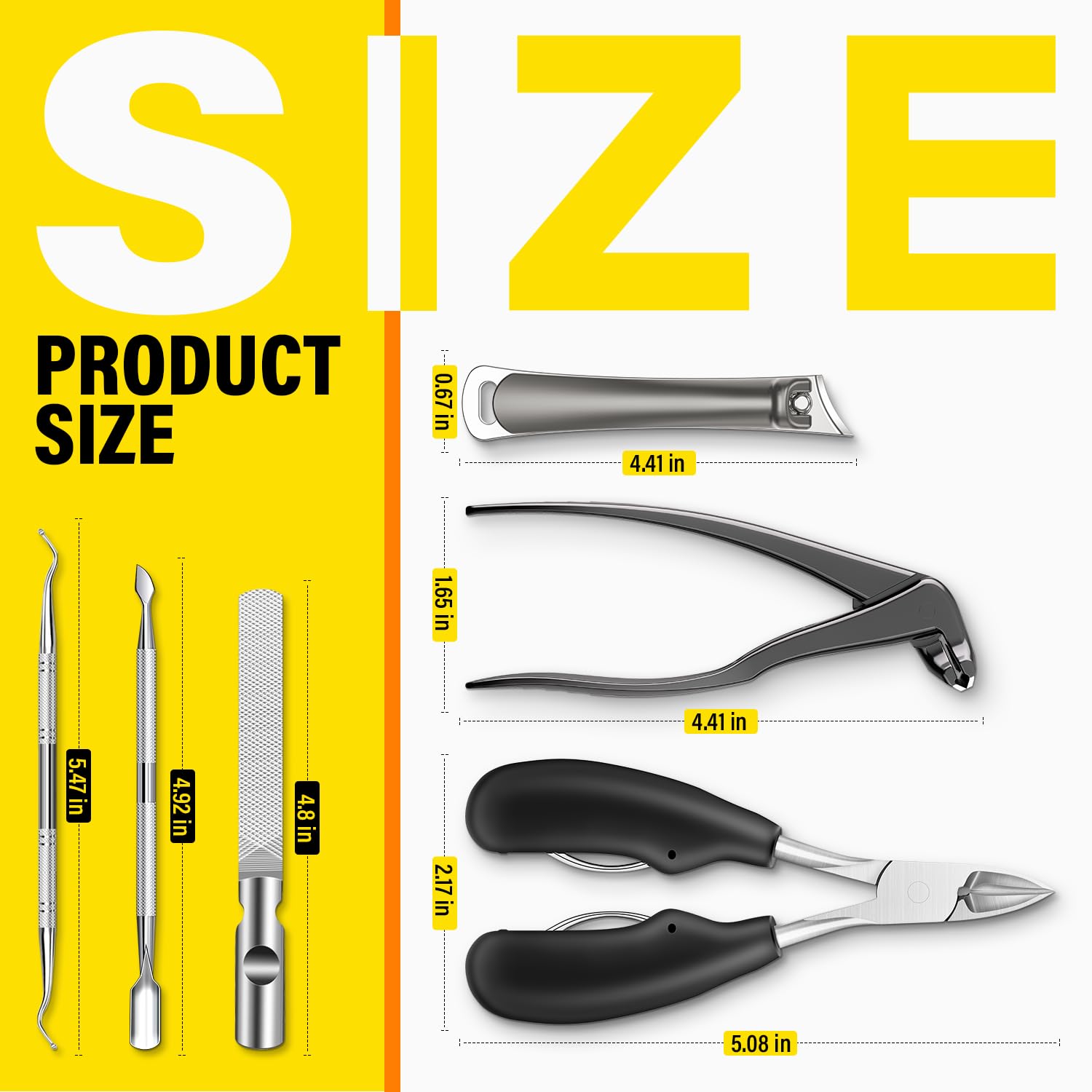 Upgrade Long Handled Toenail Clippers for Thick Toenails for Seniors, Angled Head Large Toe Nail Clippers Set for Men with Lock, Heavy Duty Ingrown Toenail Clippers Slanted Nail Cutter Wide Jaw