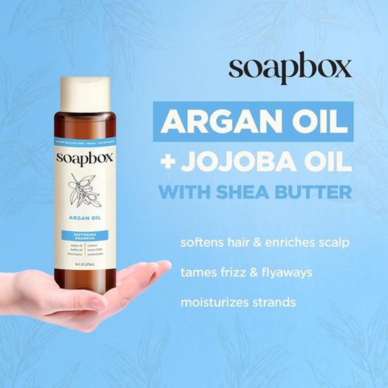 Soapbox Argan Shampoo & Conditioner Set - Volumizing, Vegan, Color Safe | 16oz Each (Pack of 2)