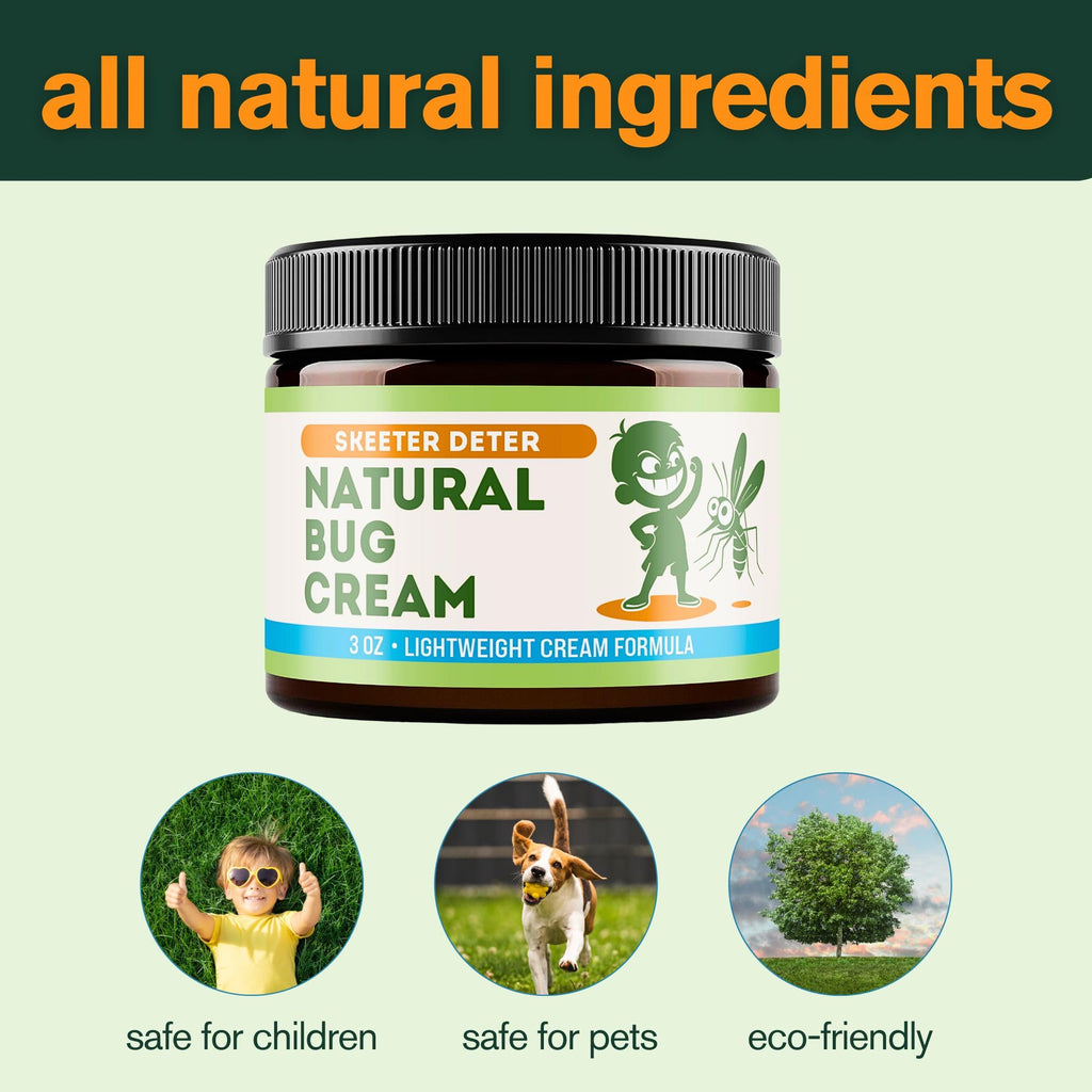 Magnum Solace Natural Bug Cream - No Spray Formula, Made with Plant Essential Oils, Safe for Kids