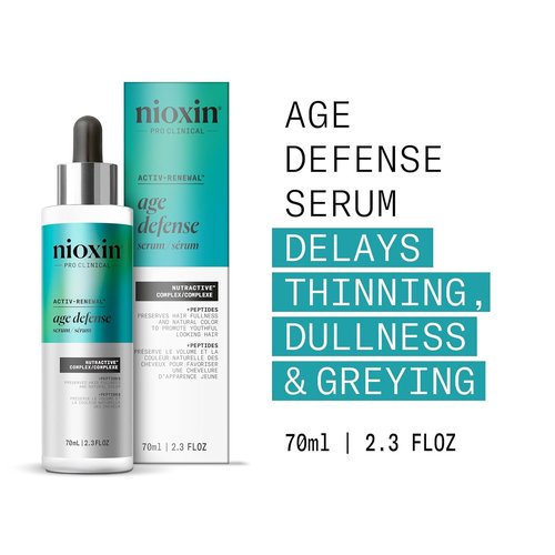Nioxin Age Defense Anti-Aging Hair Serum - Leave-In Scalp Treatment with Peptides | 2.3 Fl Oz