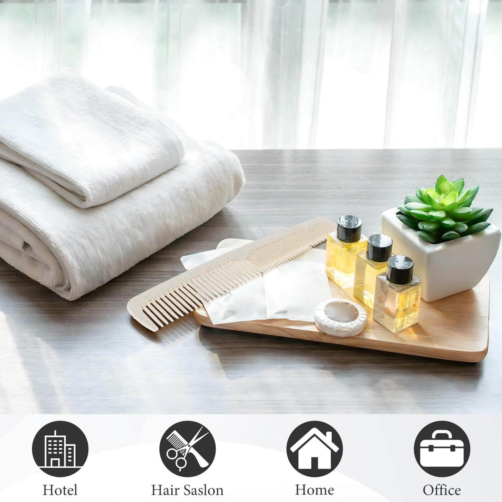 Hair Combs Bulk, 50 Pack Disposable Combs Individually Wrapped, Double Tooth for Beard and Hair, Suitable for Travel, Hotel, Event Gifting and Care Bag