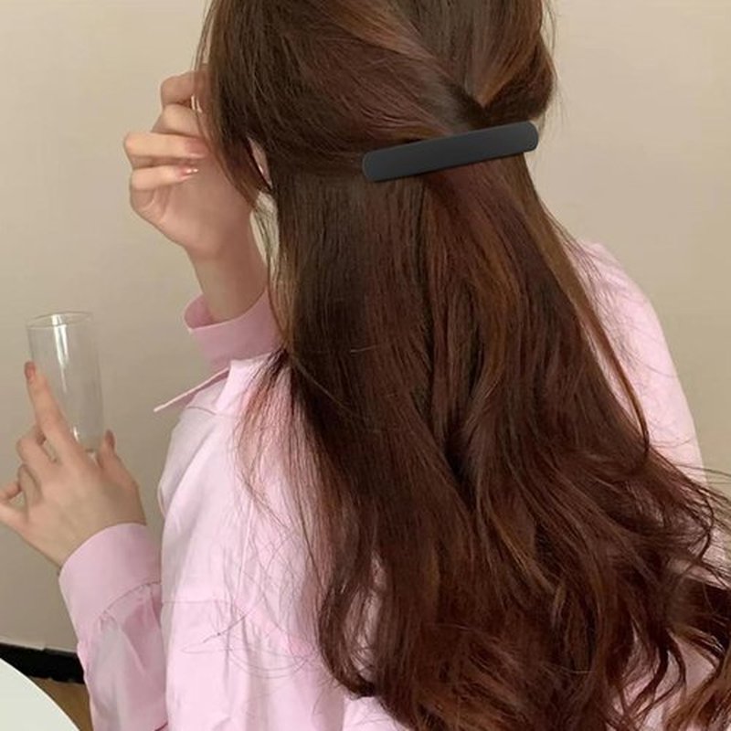 Atoden Hair Clip, Black Matte Barrettes for Women 4Pcs, Flat Hair Clips for Thin Fine Hair, Hair Pins for Short Medium Hair, Cute Hair Accessories for Women Girls