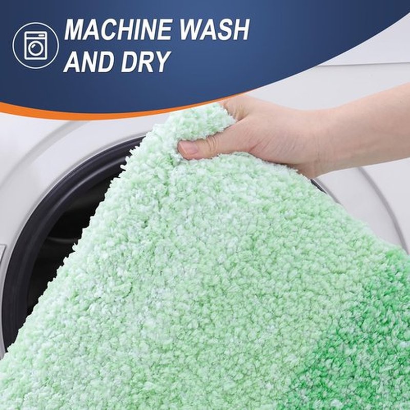 OLANLY Large Bathroom Rugs - Extra Soft Microfiber Mat 54x24 | Quick Dry & Machine Washable, Green