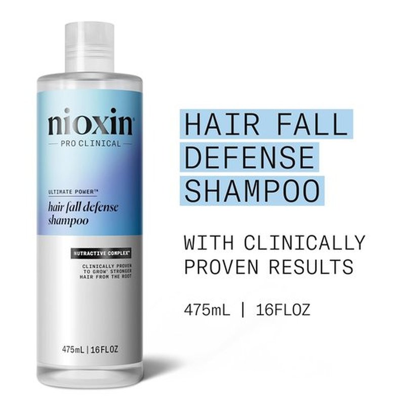 Nioxin Hair Fall Defense Shampoo - Activates Hair Follicles for Less Hair Loss | With Lauric Acid, Caffeine, Niacinamide