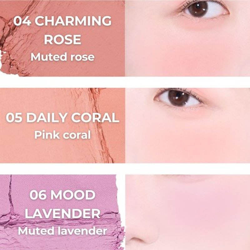 ABOUT TONE Fluffy Wear Blusher - Airy Soft Matte Pressed Powder Cheek Blush | Vegan Blendable Color (06 Mood Lavender)